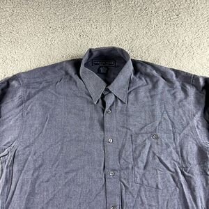 NEW Vintage Andrew Fezza Shirt‎ Mens Medium Blue New York Rayon Long Sleeves 90s